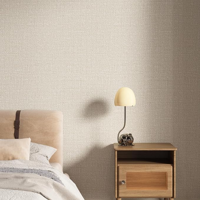 Grasscloth Peel and Stick Wallpaper 20.8"x394" Beige Thick Fabric Textured - Image 6