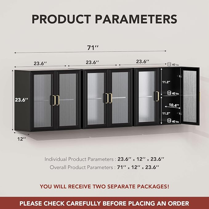 Furnaza LED Wall Storage Cabinets - Image 2