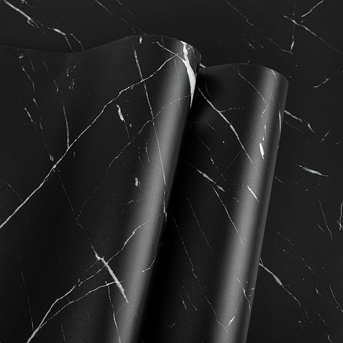 Abyssaly Black Marble Contact Paper Peel and Stick Countertops Waterproof Matte by Abyssaly