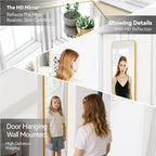 SCWF-GZ 47x14 Mirror Rectangle Full Body Length Door Hanging Wall Mounted - Image 4