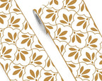 FLFK Wallpaper Border Gold and White Patterns Peel and Stick Wall Border Self by FLFK