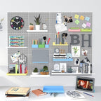 Peg Board, 4 Pack Metal Pegboard Panels Grey Pegboards Wall Organizer - Image 9