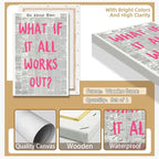 Drimiler What If It All Works Out Poster Retro Newspaper Pink Font Canvas Wall - Image 2