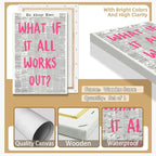 Drimiler What If It All Works Out Poster Retro Newspaper Pink Font Canvas Wall - Image 2