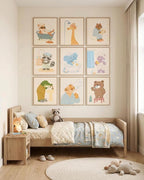 tgguytiy Kids Bathroom Wall Art Set of 9 Cute Animal Bathroom Decor - Image 5