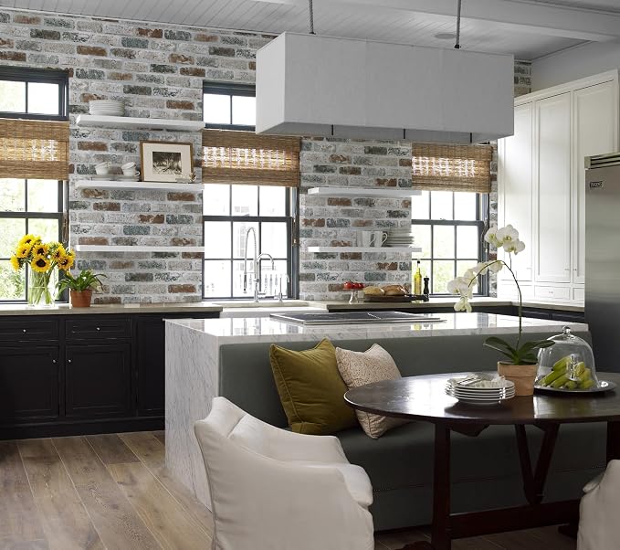 Guvana 17.3"×197" Brick Peel and Stick Wallpaper Red/Blue/Grey Brick Contact - Image 4