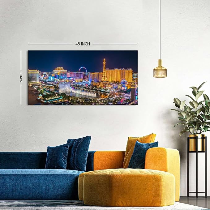 AIYISU Las Vegas Wall Art Skyline Cityscape Picture Wall Decor City Lconic - Image 6