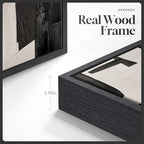 Large Framed Black and Beige Abstract Wall Art, Modern Art Prints Pictures - Image 5