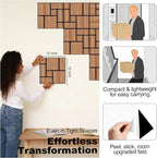Mollywell Acoustic Panels, PVC Wood-Grain Decor, 12x12 Inch Carved Pattern - Image 5