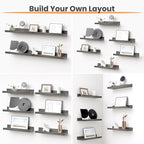 upsimples Floating Shelves for Wall, Wall Shelves for Decor Storage Set of 6 - Image 4