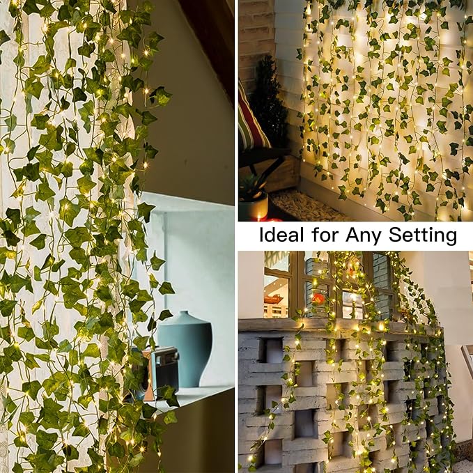 suddus Vines with Light for Bedroom, 200 LED Fairy Lights with Vines, Ivy - Image 8