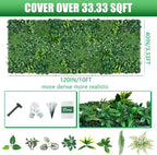 Grooy Grass Wall, Artificial Boxwood Panels 40"x120", Privacy Hedge Fence Screen - Image 2