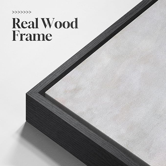 Framed Neutral Abstract Landscape Wall Art, Modern Gray Black Gold Canvas - Image 5
