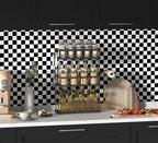 Modern Peel and Stick Wallpaper Black and White Mosaic Checkered Contact Paper - Image 2