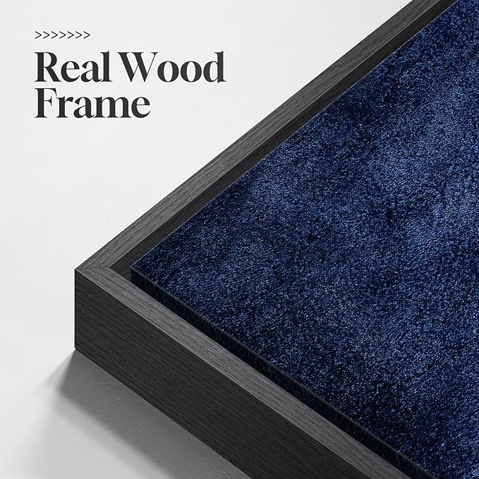Large Framed Navy Blue Abstract Wall Art - Image 6