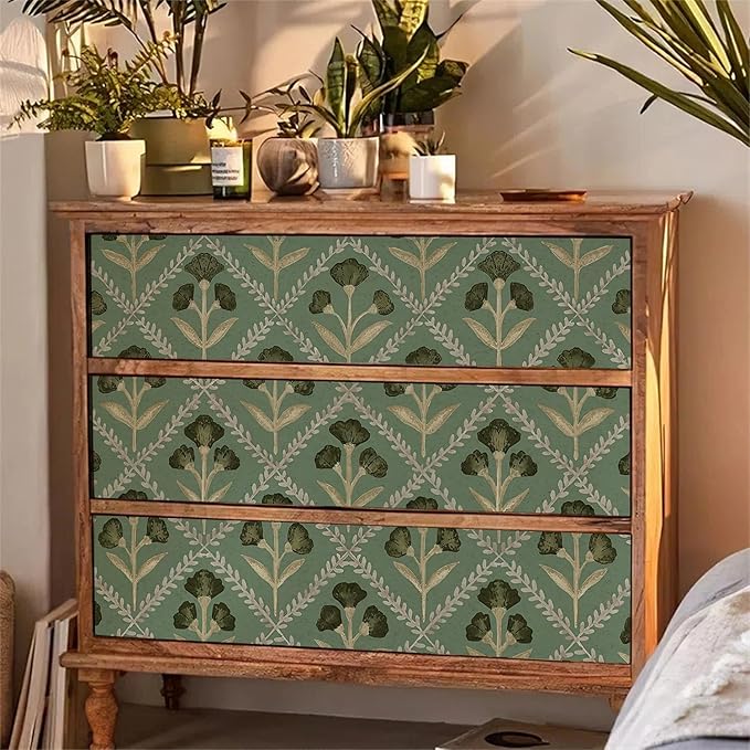Orainege Peel and Stick Wallpaper Vintage Floral Wall Paper Boho Contact Paper - Image 5