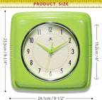 Infinity Instruments Retro Wall Clock – 9-Inch Square Silent Non-Ticking - Image 5