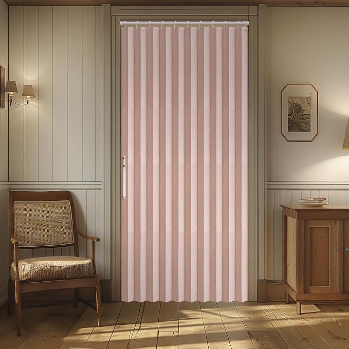 AJAZZ 100% Blackout Accordion Doors Interior Magnetic Door Curtain Pleated Door - Image 9