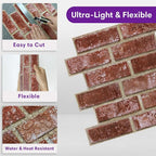 3D Peel and Stick Faux Brick Wall Panels 11.8" x 11.8" 10-Pack, Small - Image 5