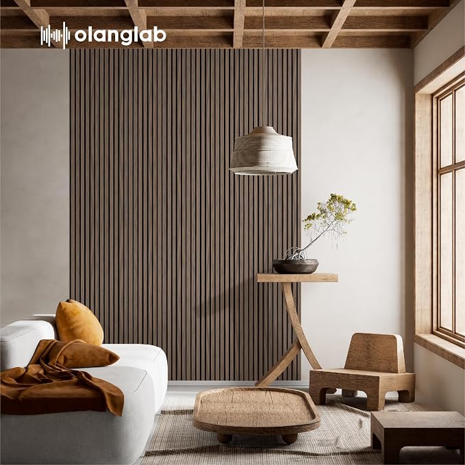 Olanglab Wood Wall Panels 4 Pack, Wood Slat Acoustic Wall Panels, 94.5"x12.6" - Image 2