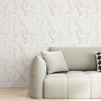 Timeet Botanical Floral Peel and Stick Wallpaper Beige Wildflower Self Adhesive - Image 4