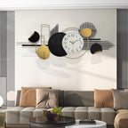 ERMOFAV Metal Wall Art, Abstract Modern Creative Geometric Round Art Decor 56" - Image 8