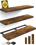 BAYKA Floating Shelves for Wall, 36 Inches Wall Mounted Wood Shelves for by Bayka