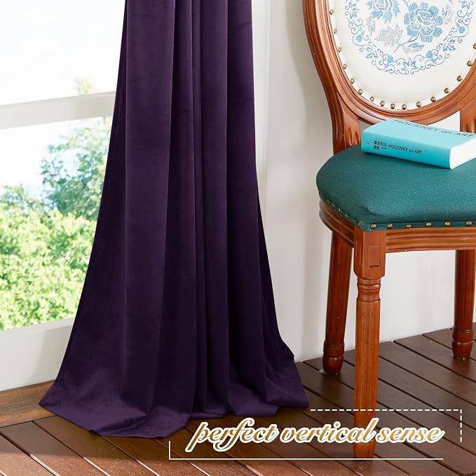 NICETOWN Purple Velvet Curtains 63 inches - Image 7