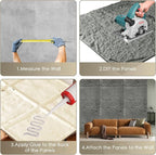 5-Pack 3D Faux Stone Wall Panels, PU Cement-Texture Wainscoting Panels - Image 6