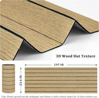 Brown 3D Wood Wall Panels Peel and Stick Fluted Wall Slat Panels 23.6"x197" - Image 5