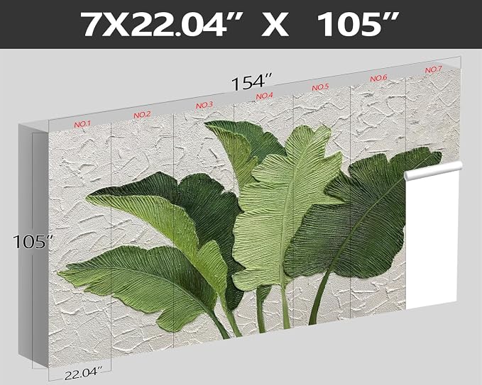 XMPMBM-Hand-Painted Banana Leaf Art Fabric Wallpaper Graffiti Green Leaf Living - Image 4