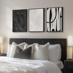 Framed Black and White Abstract Wall Art, 3 Piece Modern Canvas Prints - Image 2