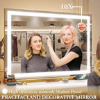 ROLOVE Vanity Mirror with Lights, LED Makeup Mirror, 10X Magnification - Image 5