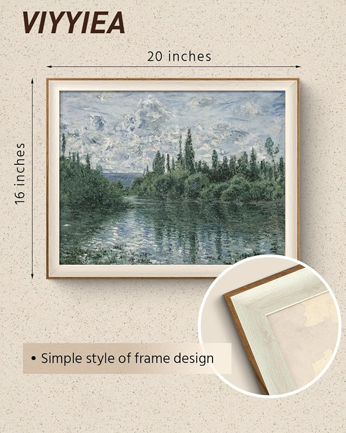 VIYYIEA Framed Canvas Wall Art for Living Room, Vintage Home Decor Landscape - Image 2