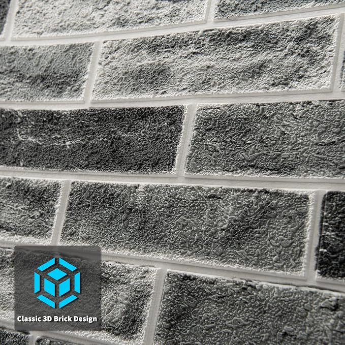 Art3d 10-Pack 52.5 Sq.Ft Faux Brick 3D Wall Panels Peel and Stick in Stone Ash - Image 9