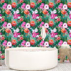 BOKEBEVE Extra Long Bright Wallpaper Stick and Peel Green Colorful Wall Paper - Image 5