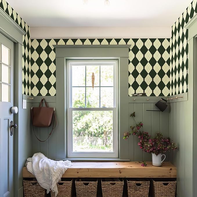 Simon&Siff Retro Peel and Stick Wallpaper Black and Green Wallpaper Vintage - Image 6