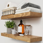 BAOBAB WORKSHOP Natural Wood Floating Shelves by BAOBABWORKSHOP