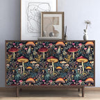BOKEBEVE Mushroom Wallpaper Peel and Stick Floral Contact Paper Vintage Leaf - Image 4