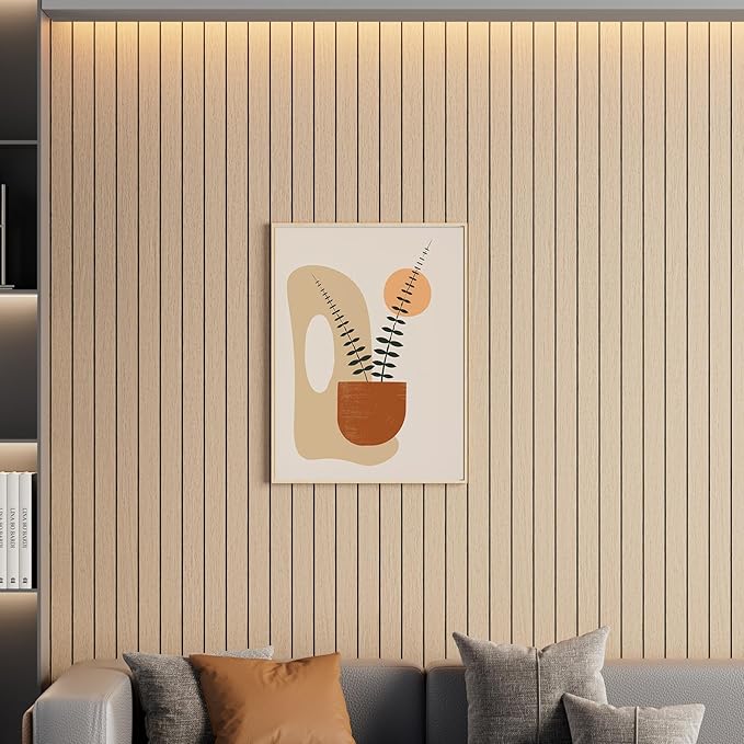 Arthome Peel and Stick Slat Wall Panels 15.7 "x120, Self-Adhesive PVC Wood - Image 2