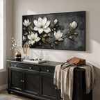 Large Framed Black and White Botanical Wall Art - Image 2