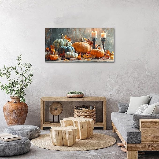 Pumpkin Wall Art Fall Kitchen Wall Decor Farmhouse Halloween Pictures Autumn - Image 2