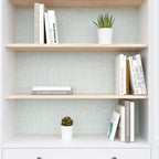 VEELIKE Blue Gold Grasscloth Peel and Stick Wallpaper 15.7''x118'' - Image 7