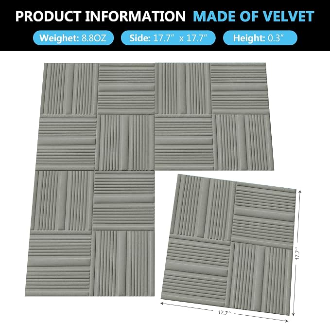 Velvet 3d wall panels for Interior wall Decor peel and stick, Soundproof - Image 3