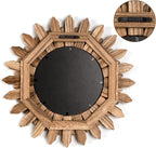 Honiway Boho Wall Decor Mirror 2 Pack Rustic Wood Mirror 12 inch Boho Mirror - Image 7