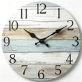 Wall Clock, Silent Non Ticking Wall Clocks Battery Operated, Rustic Wooden by HYLANDA