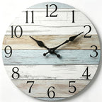 Wall Clock, Silent Non Ticking Wall Clocks Battery Operated, Rustic Wooden by HYLANDA