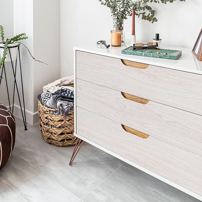 White Wood Contact Paper for Cabinets/Drawers Wood Grain Peel and Stick - Image 8