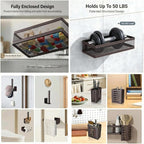 PUSDON 5-in-1 Wide Wall Mount Wrapped Mesh Kitchen Organizer & Shower Caddy Kit - Image 4