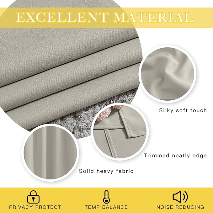 NICETOWN Blackout Curtain for Living Room, Thermal Insulated Solid Grommet - Image 5